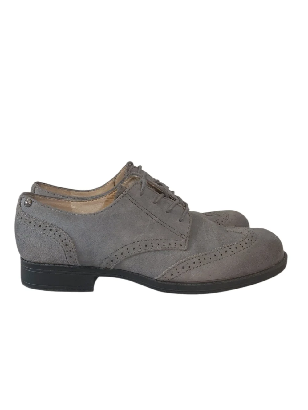 Sam Edelman Irving Oxfords Women's Classic Grey Suede Wingtip Loafers Size 8.5